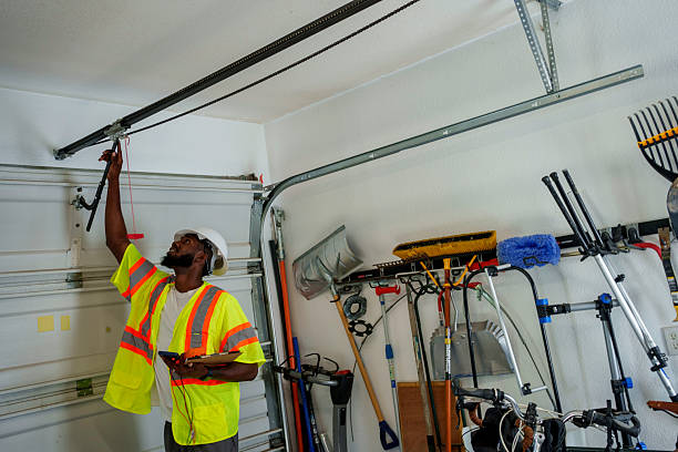 Professional Garage Door Panel Replacement technician working in Hesston, KS